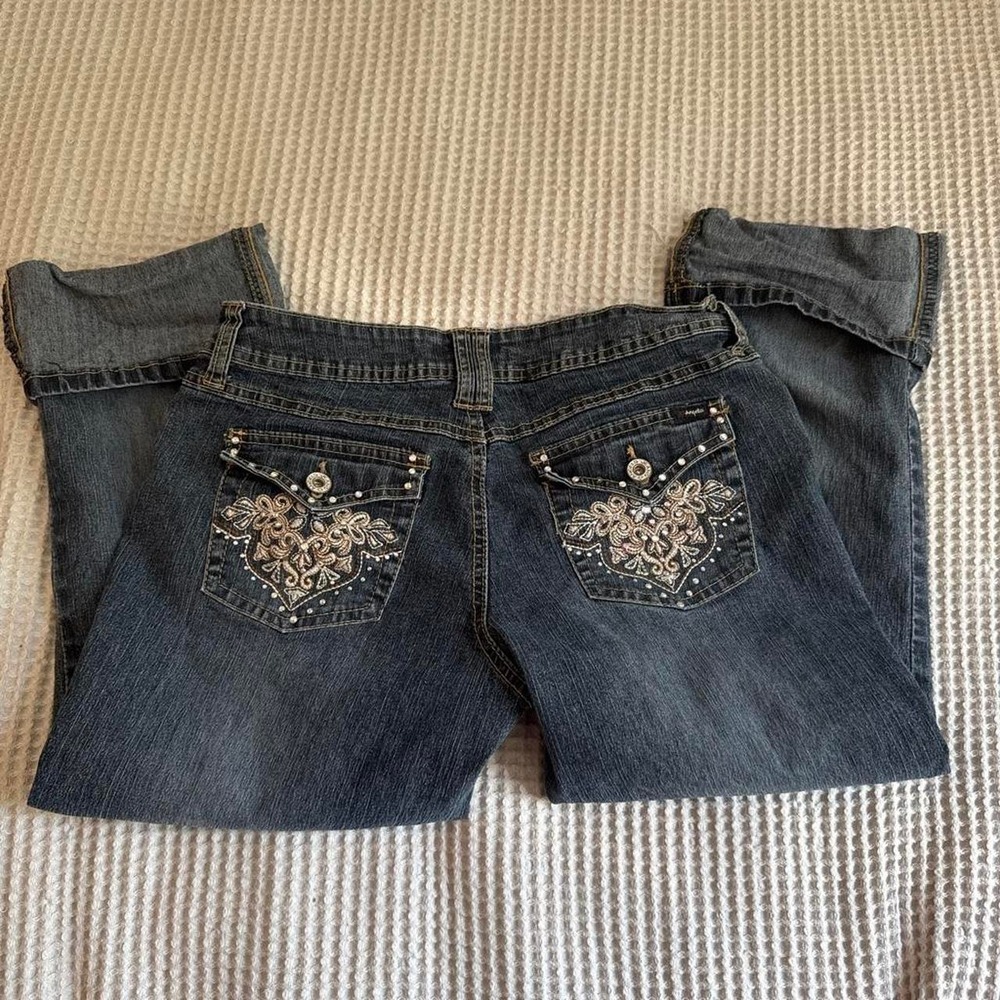 Vintage Y2K Angels Embellished Capri Jeans